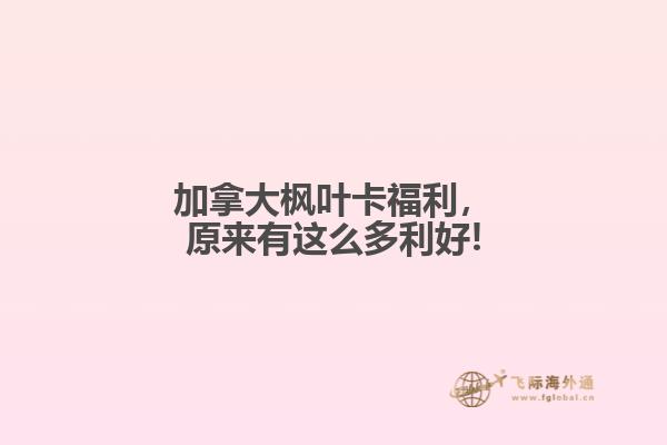 加拿大楓葉卡福利，原來有這么多利好!