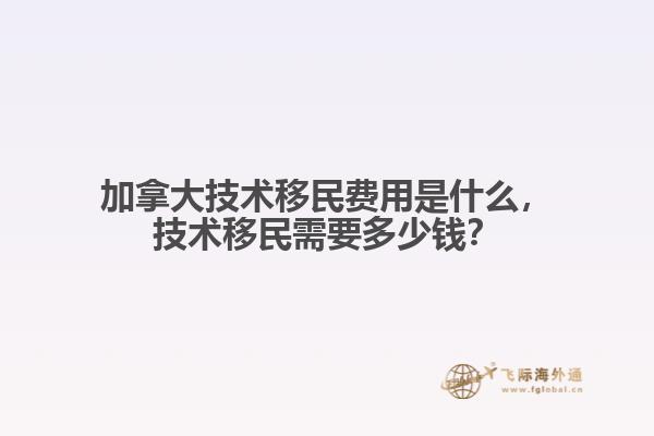 加拿大技術(shù)移民費用是什么，技術(shù)移民需要多少錢？