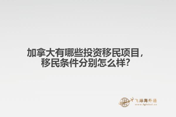 加拿大有哪些投資移民項(xiàng)目，移民條件分別怎么樣？