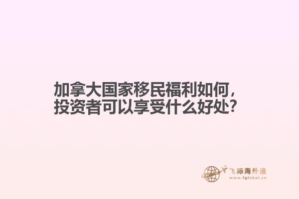 加拿大國家移民福利如何，投資者可以享受什么好處？