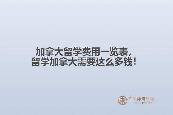 加拿大留學(xué)費(fèi)用一覽表，留學(xué)加拿大需要這么多錢(qián)！