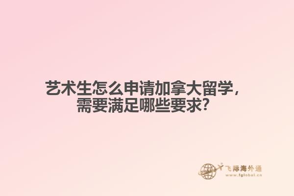 藝術(shù)生怎么申請(qǐng)加拿大留學(xué)，需要滿足哪些要求？