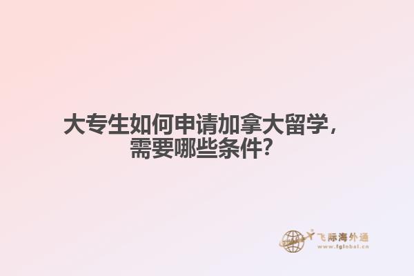 大專生如何申請加拿大留學(xué)，需要哪些條件？