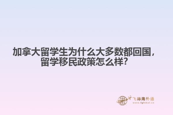 加拿大留學生為什么大多數(shù)都回國，留學移民政策怎么樣？