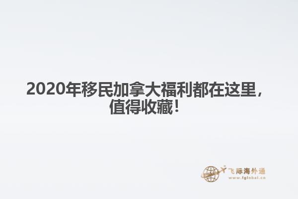 2020年移民加拿大福利都在這里，值得收藏！