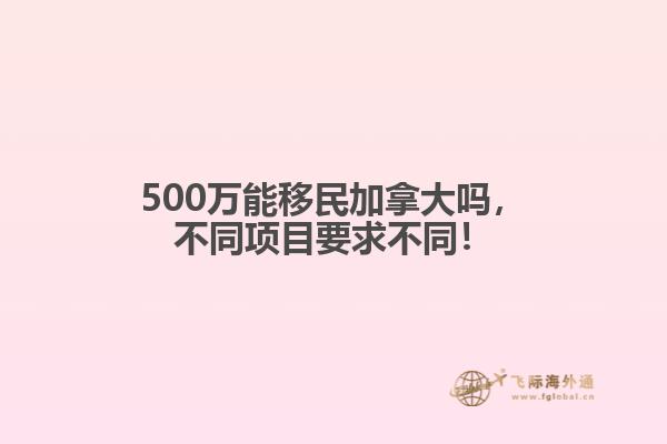 500萬能移民加拿大嗎，不同項(xiàng)目要求不同！