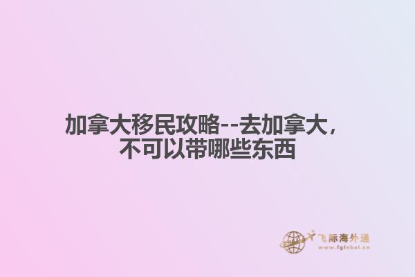 加拿大移民攻略--去加拿大，不可以帶哪些東西