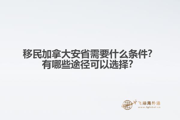 移民加拿大安省需要什么條件？有哪些途徑可以選擇？