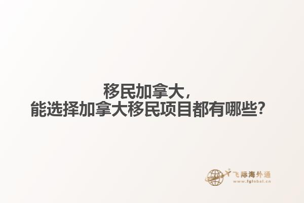 移民加拿大，能選擇加拿大移民項(xiàng)目都有哪些？