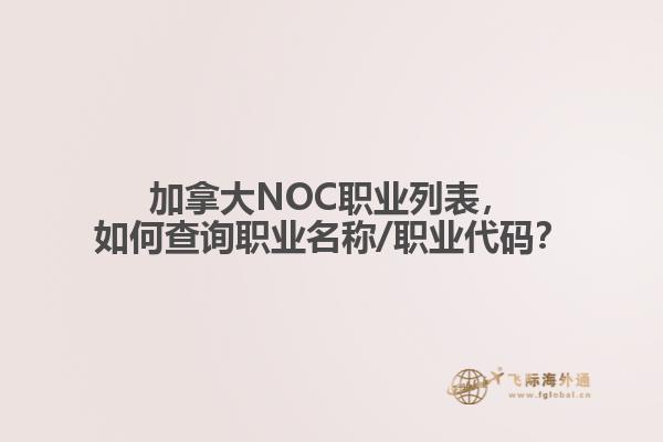 加拿大NOC職業(yè)列表，如何查詢職業(yè)名稱/職業(yè)代碼？