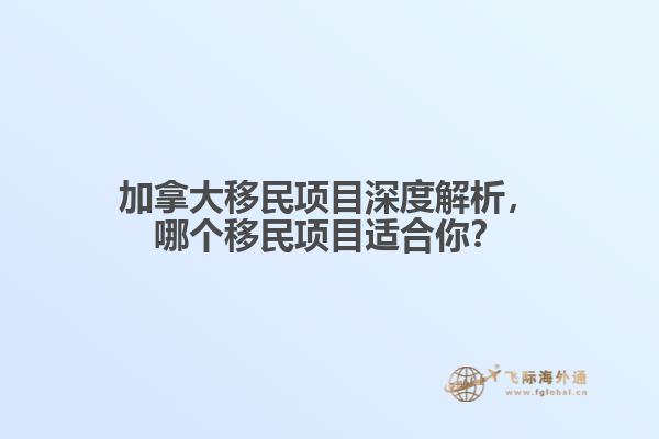 加拿大移民項目深度解析，哪個移民項目適合你？
