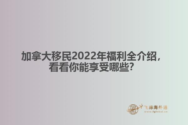 加拿大移民2022年福利全介紹，看看你能享受哪些？