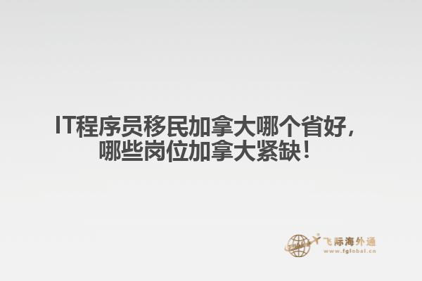 IT程序員移民加拿大哪個省好，哪些崗位加拿大緊缺！