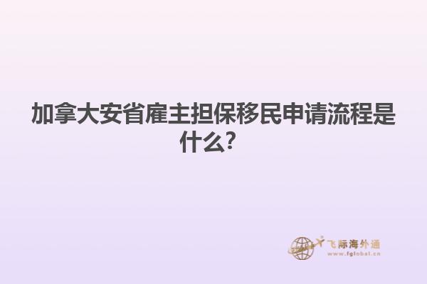 加拿大安省雇主擔(dān)保移民申請流程是什么？