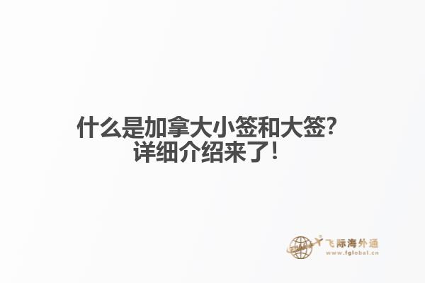 什么是加拿大小簽和大簽？詳細(xì)介紹來了！