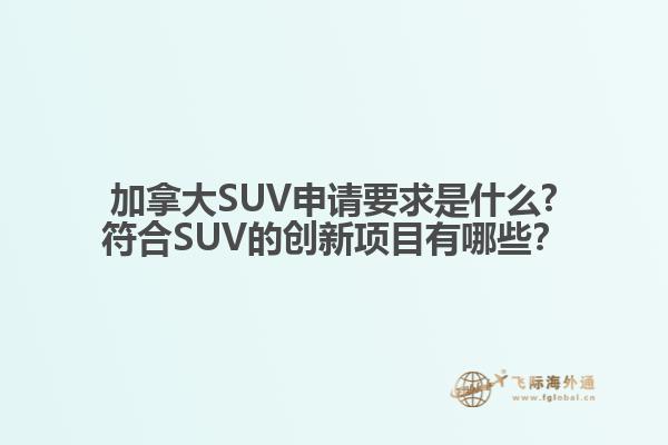 加拿大SUV申請(qǐng)要求是什么?符合SUV的創(chuàng)新項(xiàng)目有哪些？