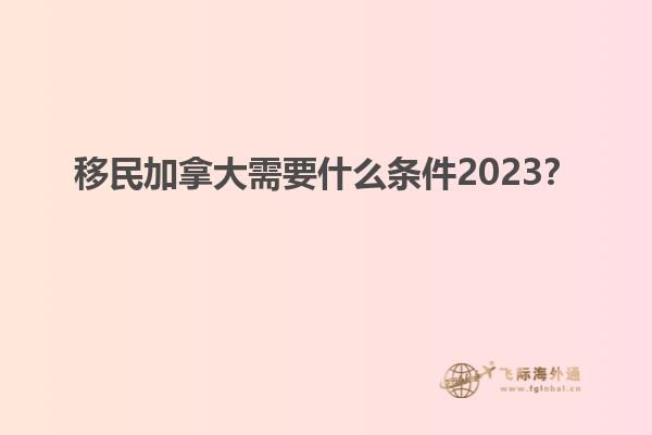 移民加拿大需要什么條件2023？