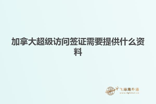 加拿大超級(jí)訪問(wèn)簽證需要提供什么資料