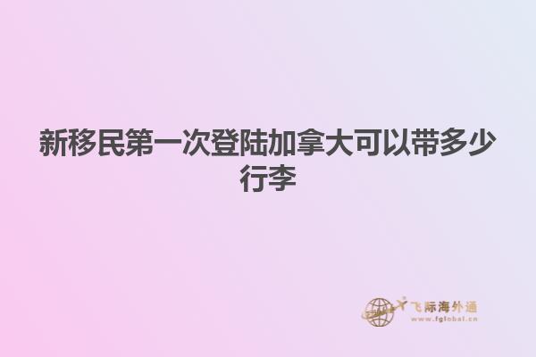新移民第一次登陸加拿大可以帶多少行李