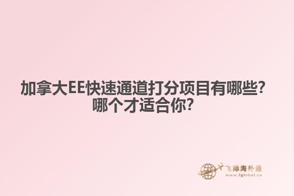 加拿大EE快速通道打分項(xiàng)目有哪些？哪個(gè)才適合你？