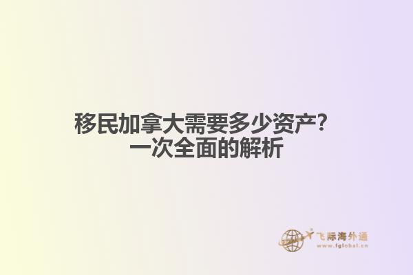 移民加拿大需要多少資產(chǎn)？一次全面的解析