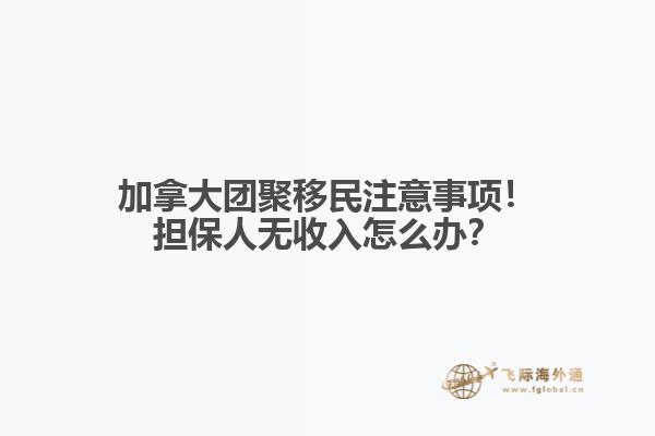 加拿大團(tuán)聚移民注意事項！擔(dān)保人無收入怎么辦？