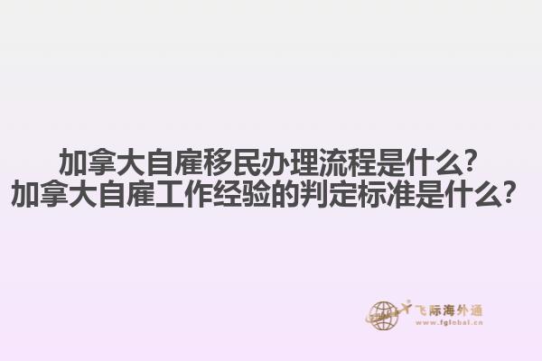 ?加拿大自雇移民辦理流程是什么？加拿大自雇工作經(jīng)驗的判定標(biāo)準(zhǔn)是什么？