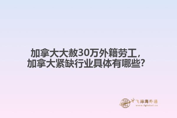 加拿大大赦30萬外籍勞工，加拿大緊缺行業(yè)具體有哪些？