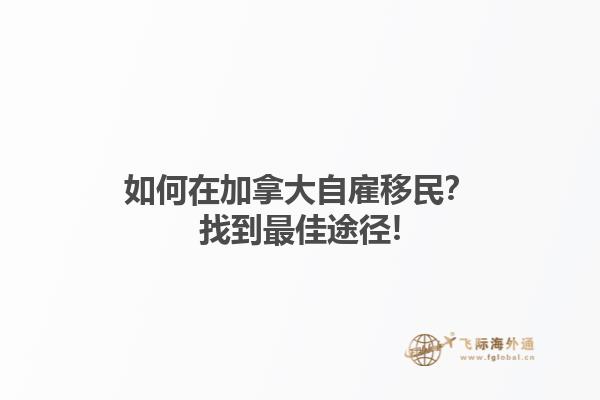 如何在加拿大自雇移民？找到最佳途徑!