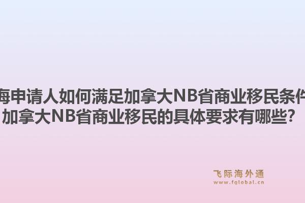 上海申請(qǐng)人如何滿足加拿大NB省商業(yè)移民條件？加拿大NB省商業(yè)移民的具體要求有哪些？