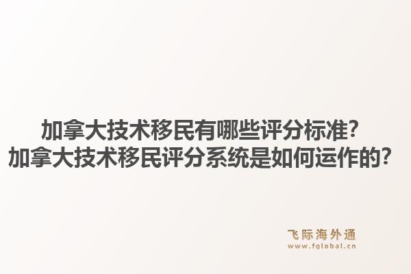 加拿大技術(shù)移民有哪些評(píng)分標(biāo)準(zhǔn)？加拿大技術(shù)移民評(píng)分系統(tǒng)是如何運(yùn)作的？