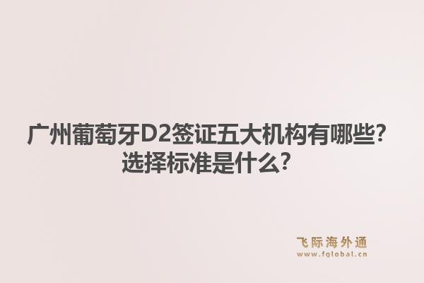 廣州葡萄牙D2簽證五大機構(gòu)有哪些？選擇標準是什么？