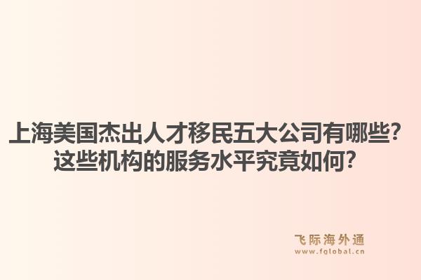 上海美國(guó)杰出人才移民五大公司有哪些？這些機(jī)構(gòu)的服務(wù)水平究竟如何？
