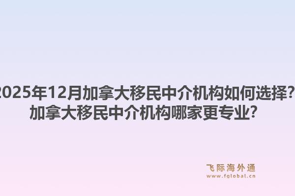2025年12月加拿大移民中介機(jī)構(gòu)如何選擇？加拿大移民中介機(jī)構(gòu)哪家更專業(yè)？